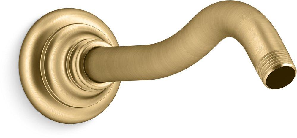 KOHLER Vibrant Brushed Moderne Brass 1/2 in. NPT Metal Shower Arm and Flange 