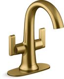 KOHLER Vibrant Brushed Moderne Brass Two Handle Centerset Bathroom Sink Faucet 