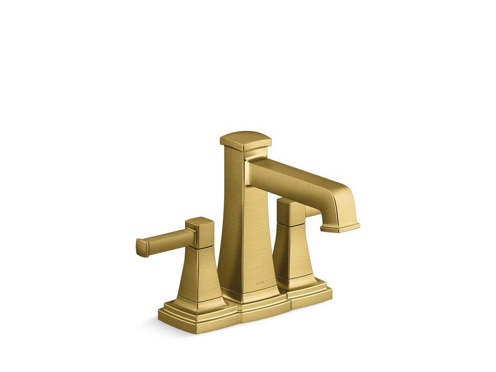 KOHLER Vibrant Brushed Moderne Brass Centerset Bathroom Sink Faucet 