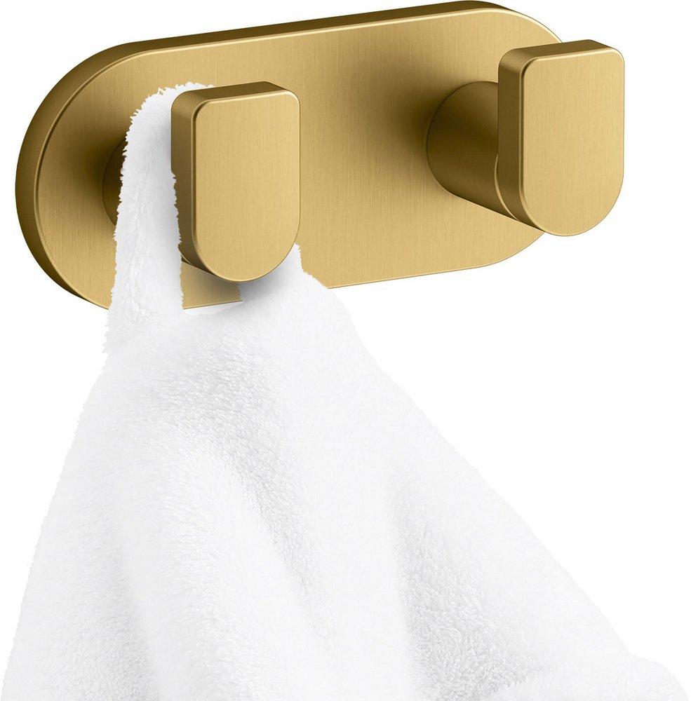 KOHLER Vibrant&reg; Brushed Moderne Brass 2-Hook Robe Hook 