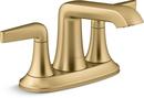 Two Handle Centerset Bathroom Sink Faucet in Vibrant® Brushed Moderne Brass