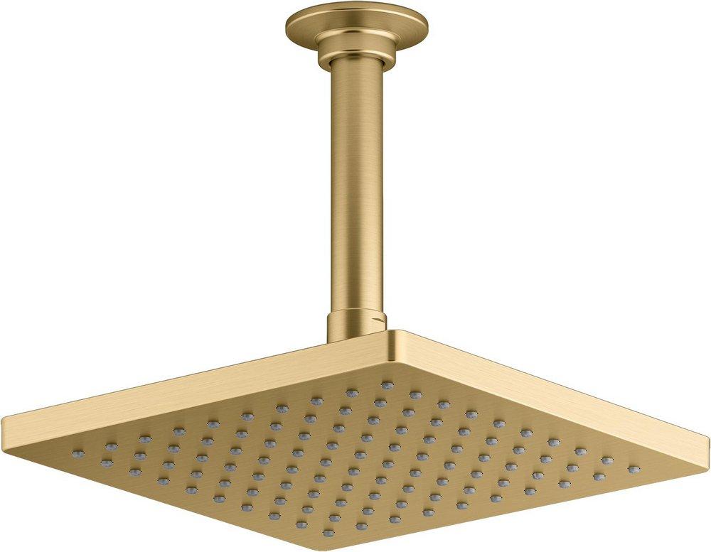 KOHLER Vibrant® Brushed Moderne Brass Single Function Rain Showerhead 