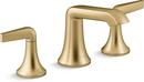 KOHLER Vibrant Brushed Moderne Brass Two Handle Widespread Bathroom Sink Faucet 