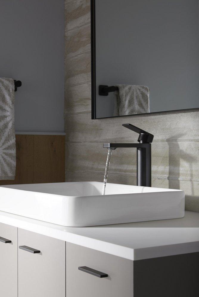 KOHLER Vibrant Brushed Moderne Brass Single Handle Monoblock Bathroom Sink Faucet 