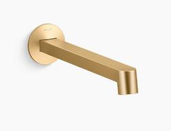 Wall Mount Bathroom Sink Faucet in Vibrant&reg; Brushed Moderne Brass (Handles Sold Separately)