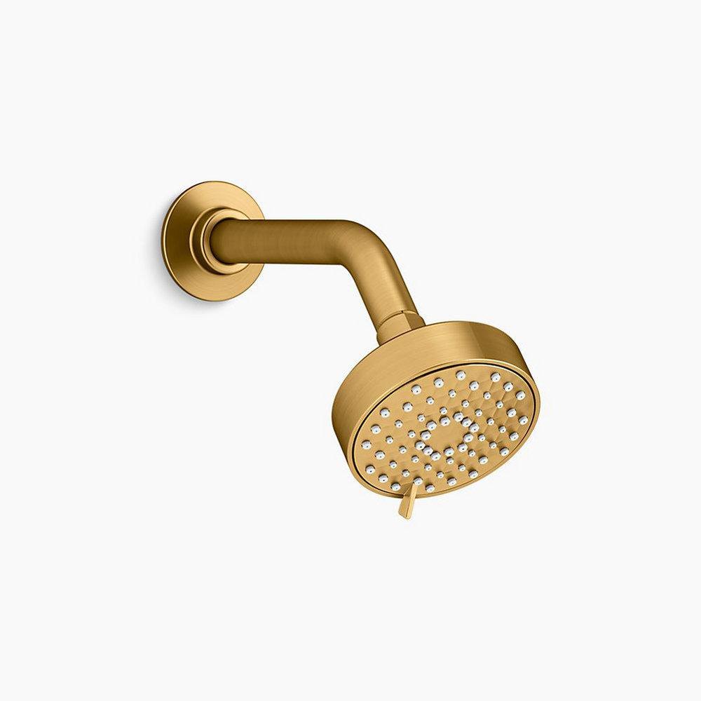 KOHLER Vibrant&reg; Brushed Moderne Brass Multi Function Intense Drenching, Targeted Spray and Wide Coverage Showerhead 