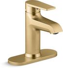 Single Handle Centerset Bathroom Sink Faucet in Vibrant Brushed Moderne Brass