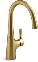 Single Handle Bar Faucet in Vibrant Brushed Moderne Brass