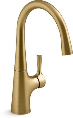 Single Handle Bar Faucet in Vibrant Brushed Moderne Brass