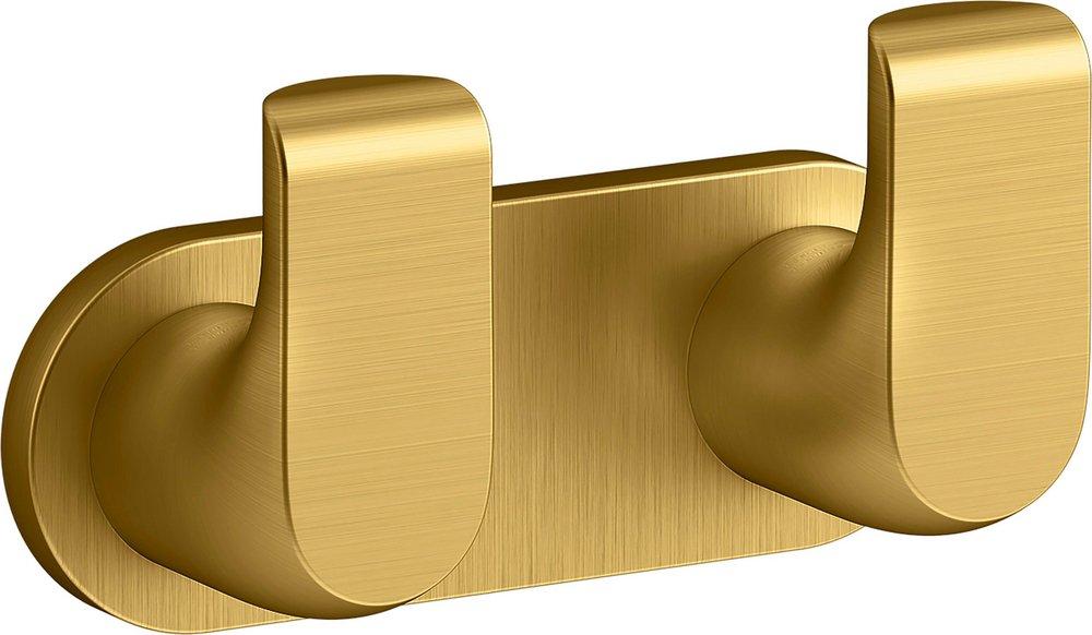 KOHLER Vibrant&reg; Brushed Moderne Brass 2-Hook Robe Hook 