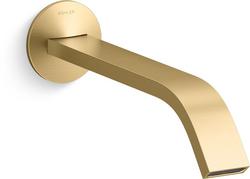 Wall Mount Bathroom Sink Faucet in Vibrant&reg; Brushed Moderne Brass (Handles Sold Separately)