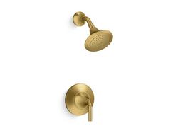 One Handle Single Function Shower Faucet in Vibrant® Brushed Moderne Brass (Trim Only)