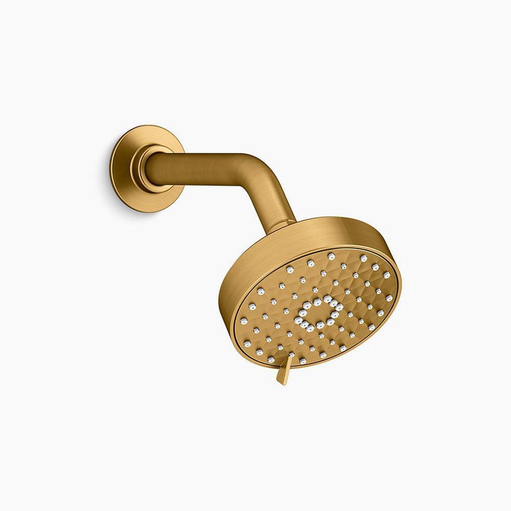 KOHLER Vibrant&reg; Brushed Moderne Brass Multi Function Intense Drenching, Targeted Spray and Wide Coverage Showerhead 