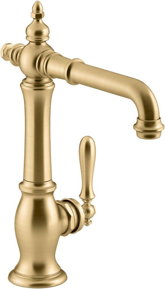 KOHLER Vibrant&trade; Brushed Moderne Brass Single Handle Lever Bar Faucet 