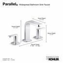 KOHLER Vibrant Brushed Moderne Brass Two Handle Widespread Bathroom Sink Faucet 