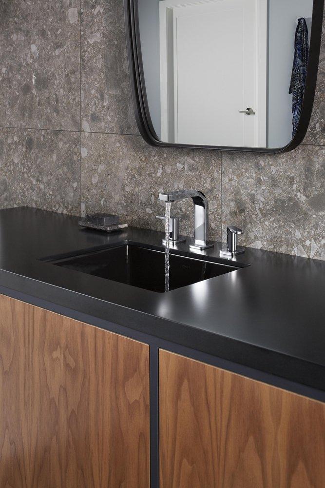 KOHLER Vibrant Brushed Moderne Brass Two Handle Widespread Bathroom Sink Faucet 