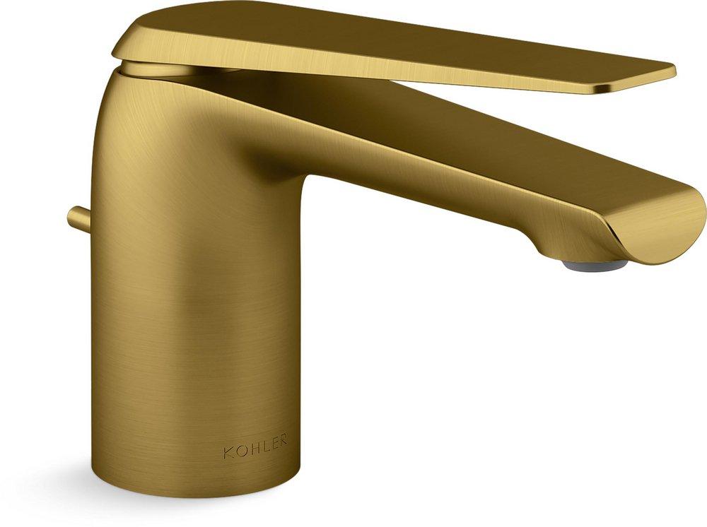 KOHLER Vibrant Brushed Moderne Brass Single Handle Monoblock Bathroom Sink Faucet Lever Handle 
