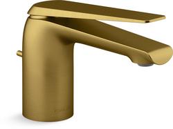 Single Handle Monoblock Bathroom Sink Faucet in Vibrant&reg; Brushed Moderne Brass