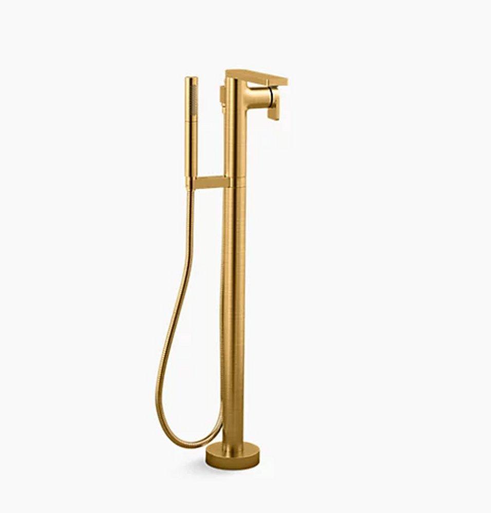 KOHLER Vibrant&reg; Brushed Moderne Brass Single Handle Lever Floor Mount Filler 