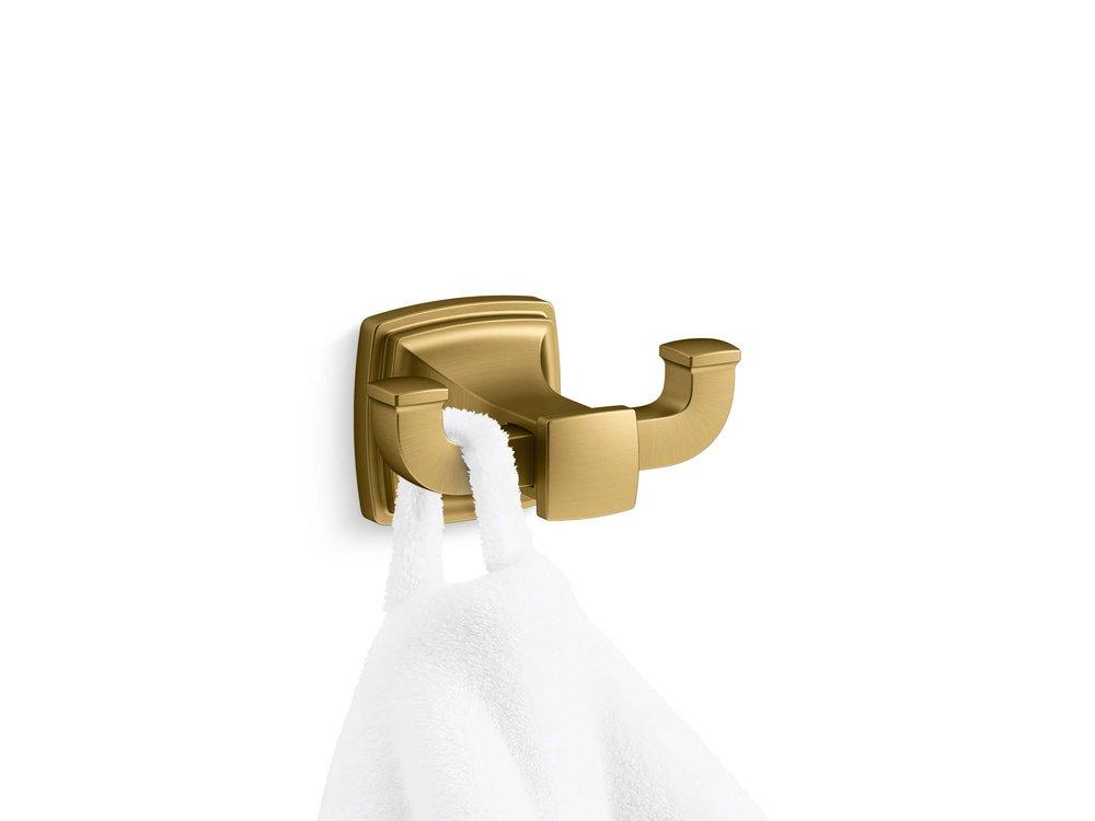 KOHLER Vibrant&reg; Brushed Moderne Brass 2-Hook Robe Hook 