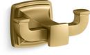 2-Hook Robe Hook in Vibrant® Brushed Moderne Brass