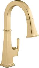 KOHLER Vibrant&reg; Brushed Moderne Brass Single Handle Pull Down Kitchen Faucet 
