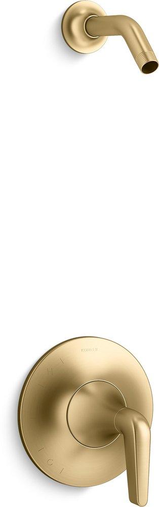 KOHLER Vibrant® Brushed Moderne Brass Single Handle Shower Faucet (Trim Only) 