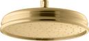 KOHLER Vibrant Brushed Moderne Brass Single Function Rain Showerhead 