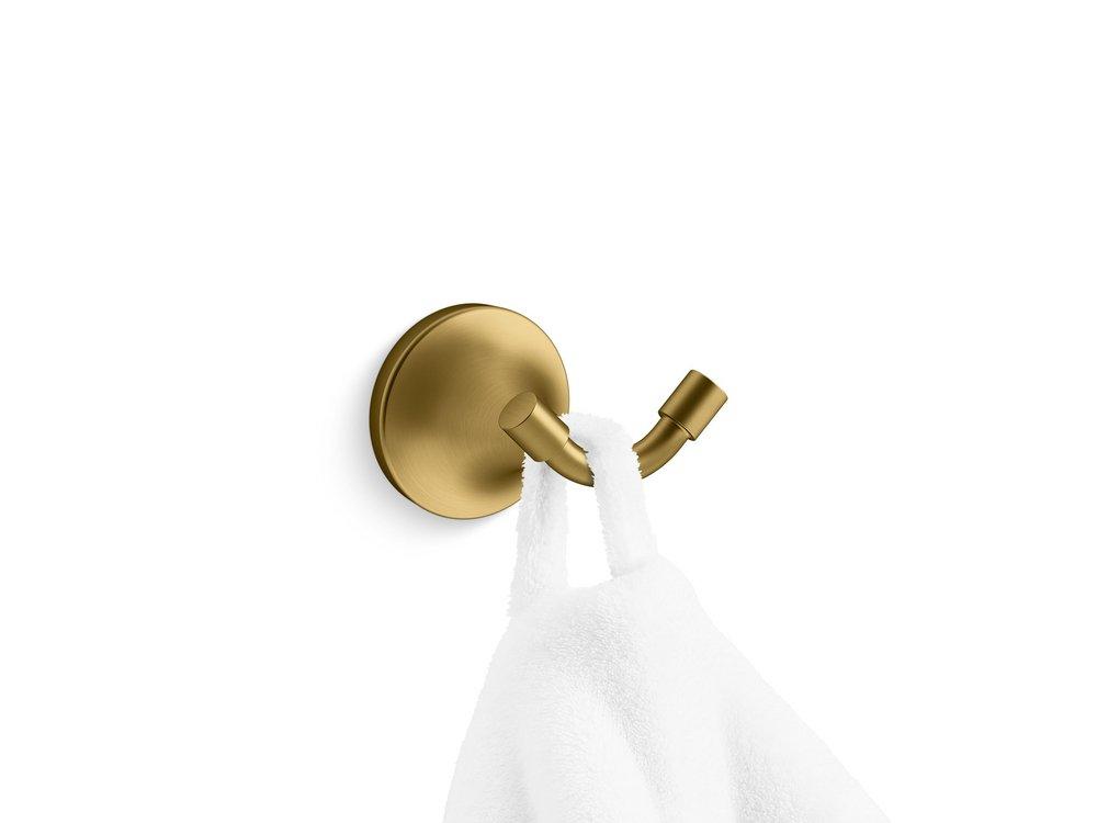 KOHLER Vibrant&reg; Brushed Moderne Brass 2-Hook Robe Hook 