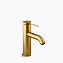 Single Handle Monoblock Bathroom Sink Faucet in Vibrant® Brushed Moderne Brass