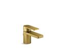 Single Handle Monoblock Bathroom Sink Faucet in Vibrant Brushed Moderne Brass 