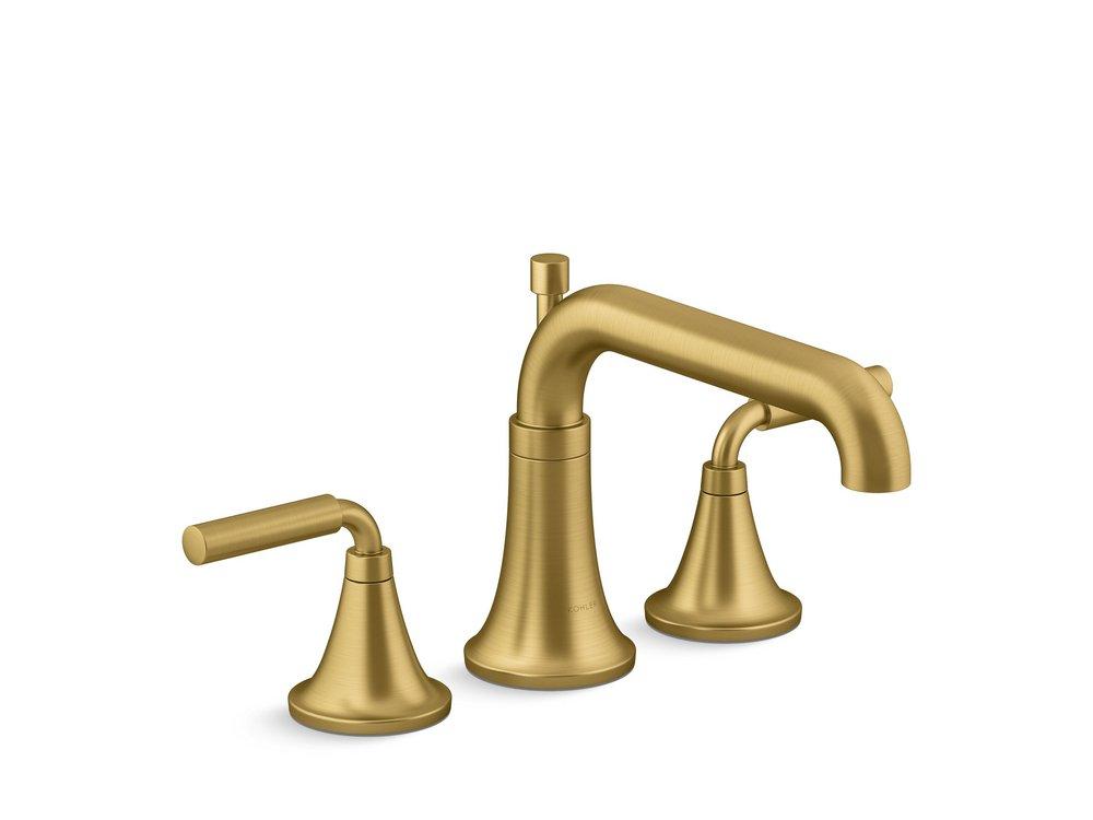 KOHLER Vibrant&trade; Brushed Moderne Brass Two Handle Roman Tub Faucet 