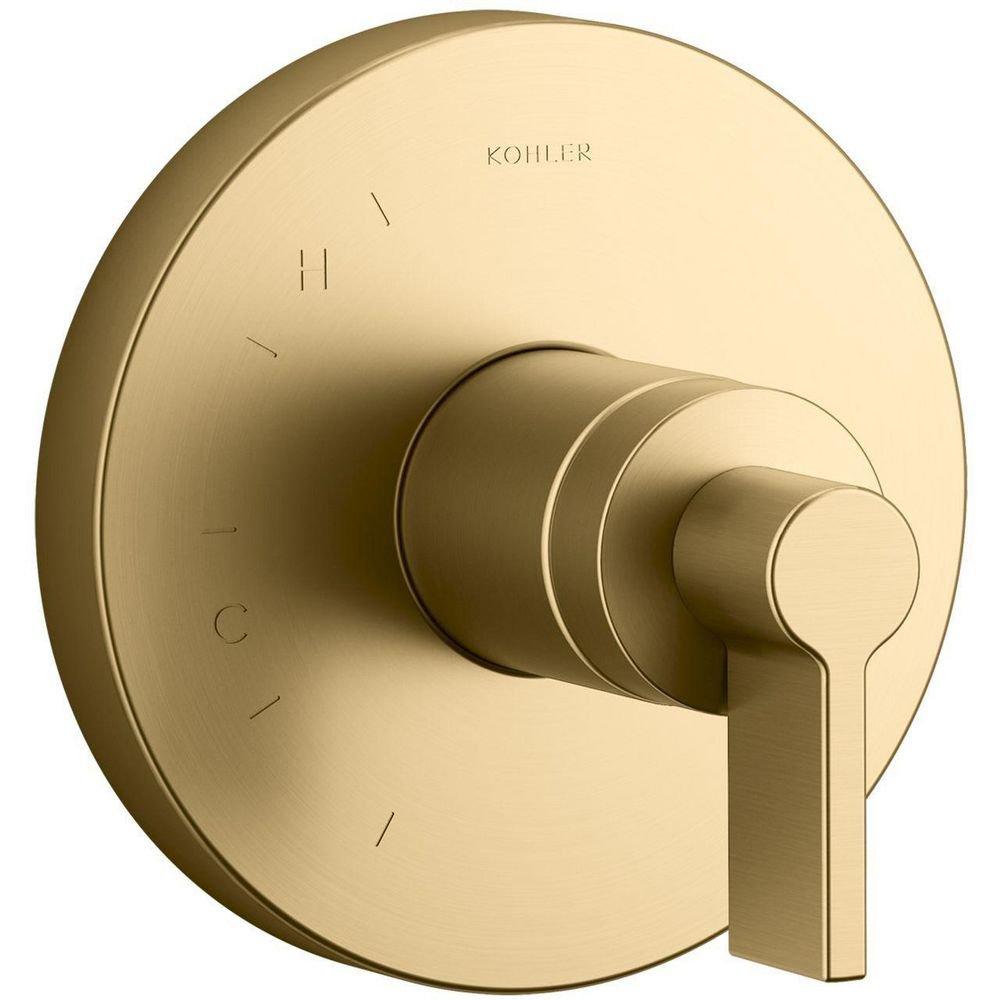 KOHLER Vibrant Brushed Moderne Brass Single Handle Pressure Balancing Valve Trim 