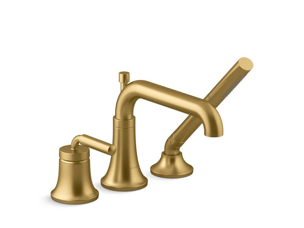 KOHLER Vibrant&reg; Brushed Moderne Brass Single Handle Roman Tub Faucet 