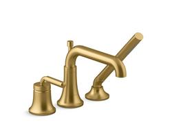 Single Handle Roman Tub Faucet with Hand Shower in Vibrant&reg; Brushed Moderne Brass