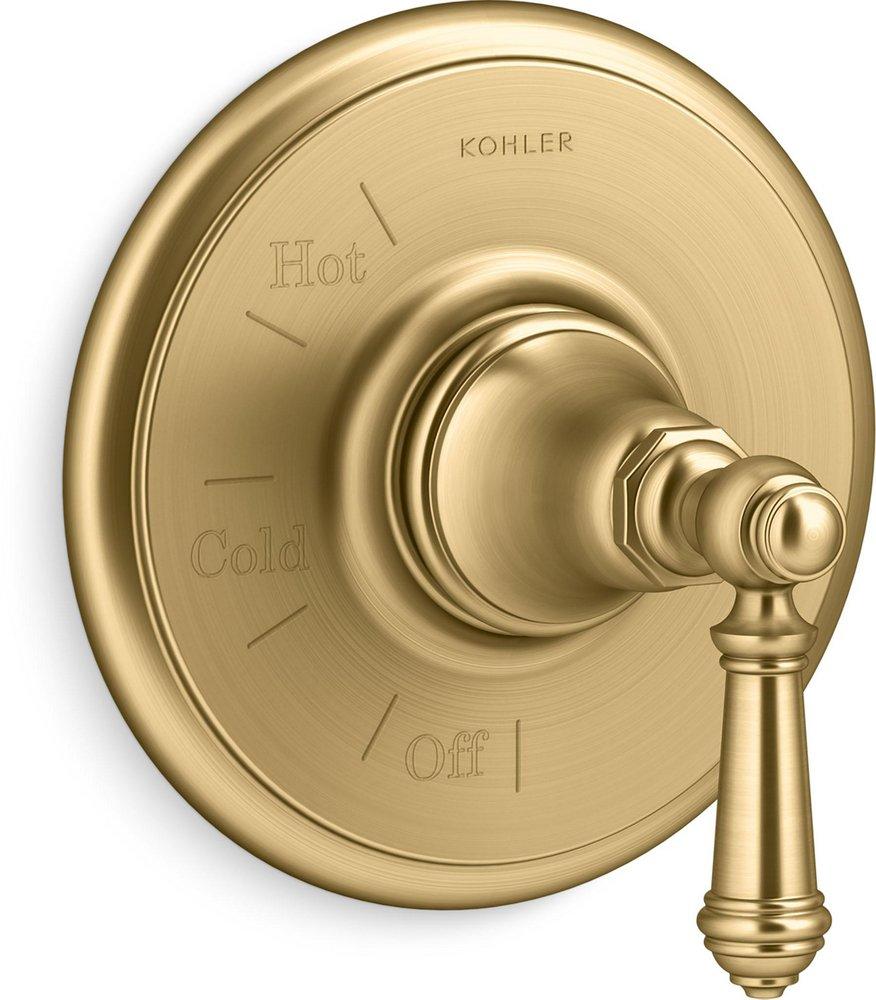 KOHLER Vibrant&reg; Brushed Moderne Brass Single Handle Shower Faucet Trim Only 
