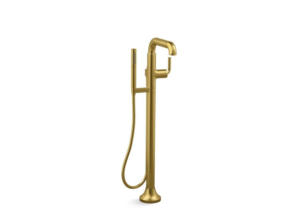KOHLER Vibrant&trade; Brushed Moderne Brass Single Handle Lever Floor Mount Filler (Trim Only) 