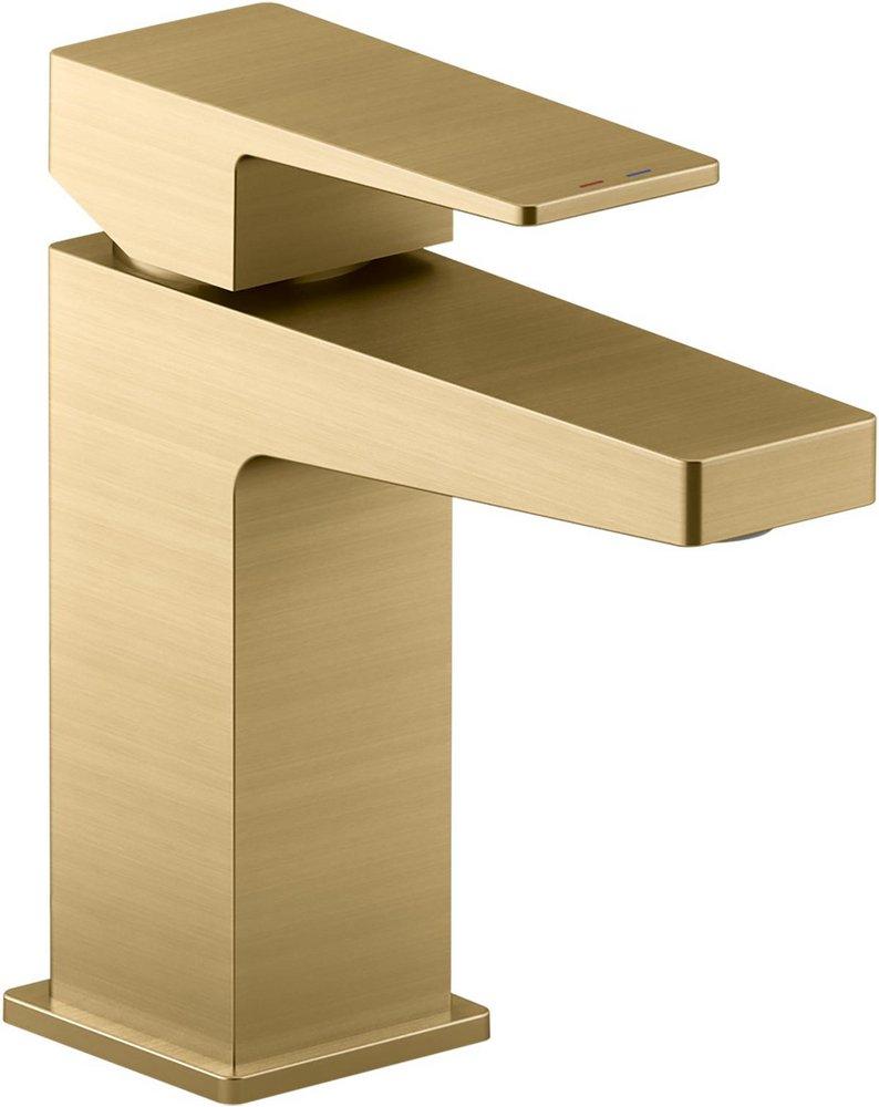 KOHLER Vibrant Brushed Moderne Brass Single Handle Monoblock Bathroom Sink Faucet Lever Handle 