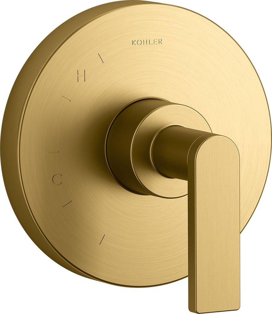 KOHLER Vibrant Brushed Moderne Brass Single Handle Pressure Balancing Valve Trim 