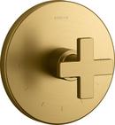 Single Handle Thermostatic Valve Trim in Vibrant® Brushed Moderne Brass