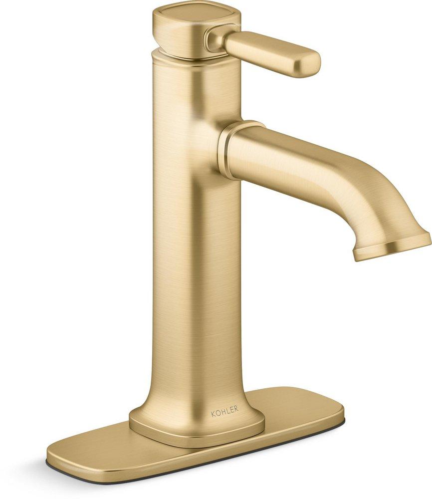 KOHLER Vibrant Brushed Moderne Brass Single Handle Centerset Bathroom Sink Faucet 