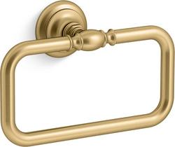 Rectangular Closed Towel Ring in Vibrant&reg; Brushed Moderne Brass