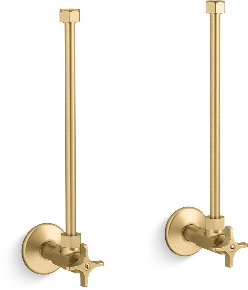 KOHLER Vibrant&reg; Brushed Moderne Brass 1/2 in. NPT Brass Angle Supply 