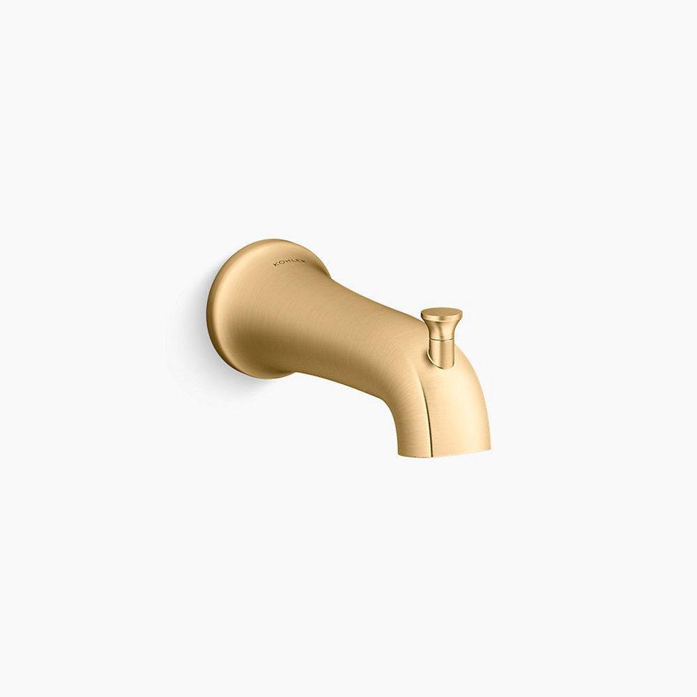 KOHLER Vibrant&reg; Brushed Moderne Brass 1/2 in. Slip Metal Tub Spout 