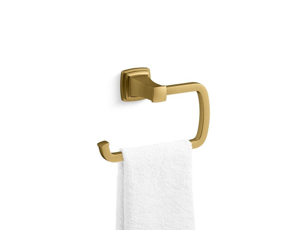KOHLER Vibrant&reg; Brushed Moderne Brass Rectangular Open Towel Ring 