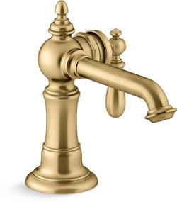 Single Handle Monoblock Bathroom Sink Faucet in Vibrant&reg; Brushed Moderne Brass