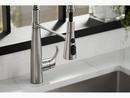 KOHLER Vibrant Brushed Moderne Brass Single Handle Pull Down Semi-Professional Kitchen Faucet with Three-Function Spray, Magnetic Docking and MasterClean Technology 