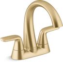 KOHLER Vibrant Brushed Moderne Brass Two Handle Centerset Bathroom Sink Faucet 
