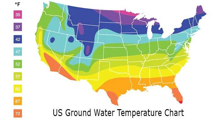 US Ground Water Temperature Map