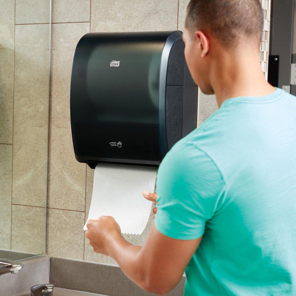 H80 Durable One-at-a-Time Electronic Paper Towel Roll Dispenser in Black 
